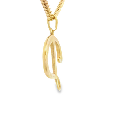 PENDANT 14K 2.6G LETTER D SCRIPT POLISHED