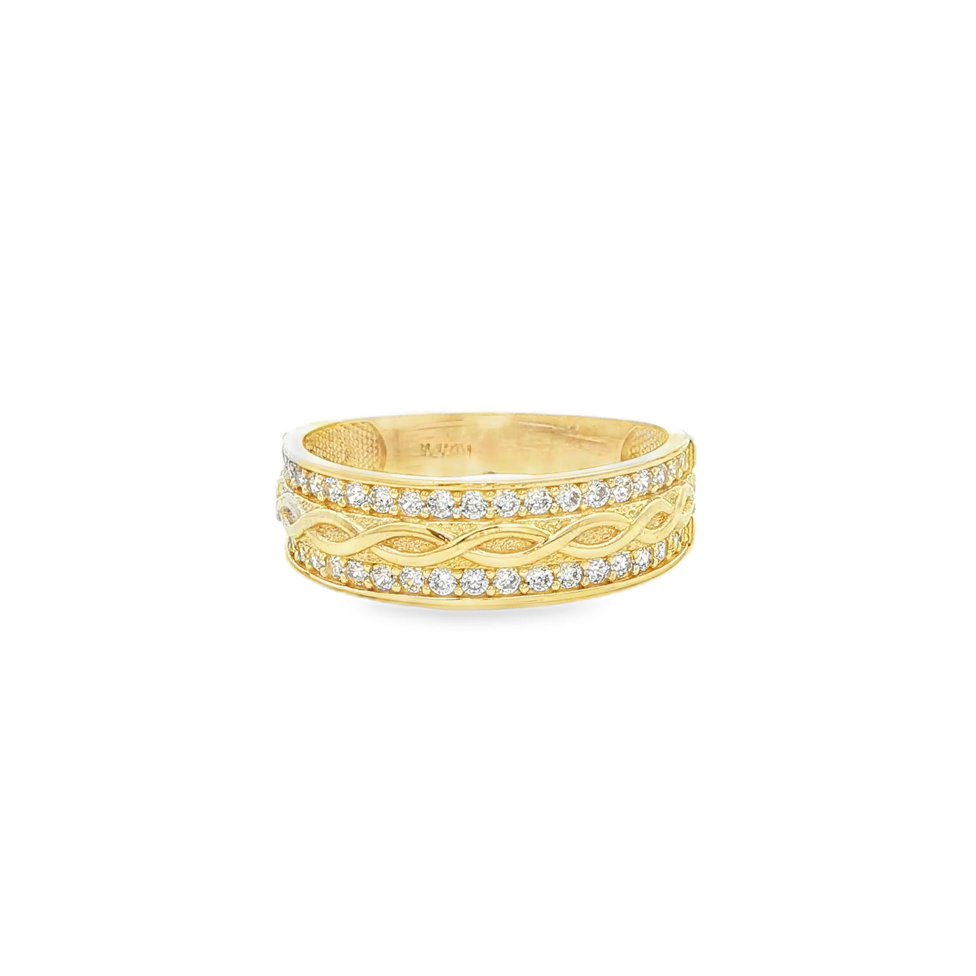 14 KARAT RING SIZE 10.25 WEIGHT: 3.5G : 6.2MM CZ I