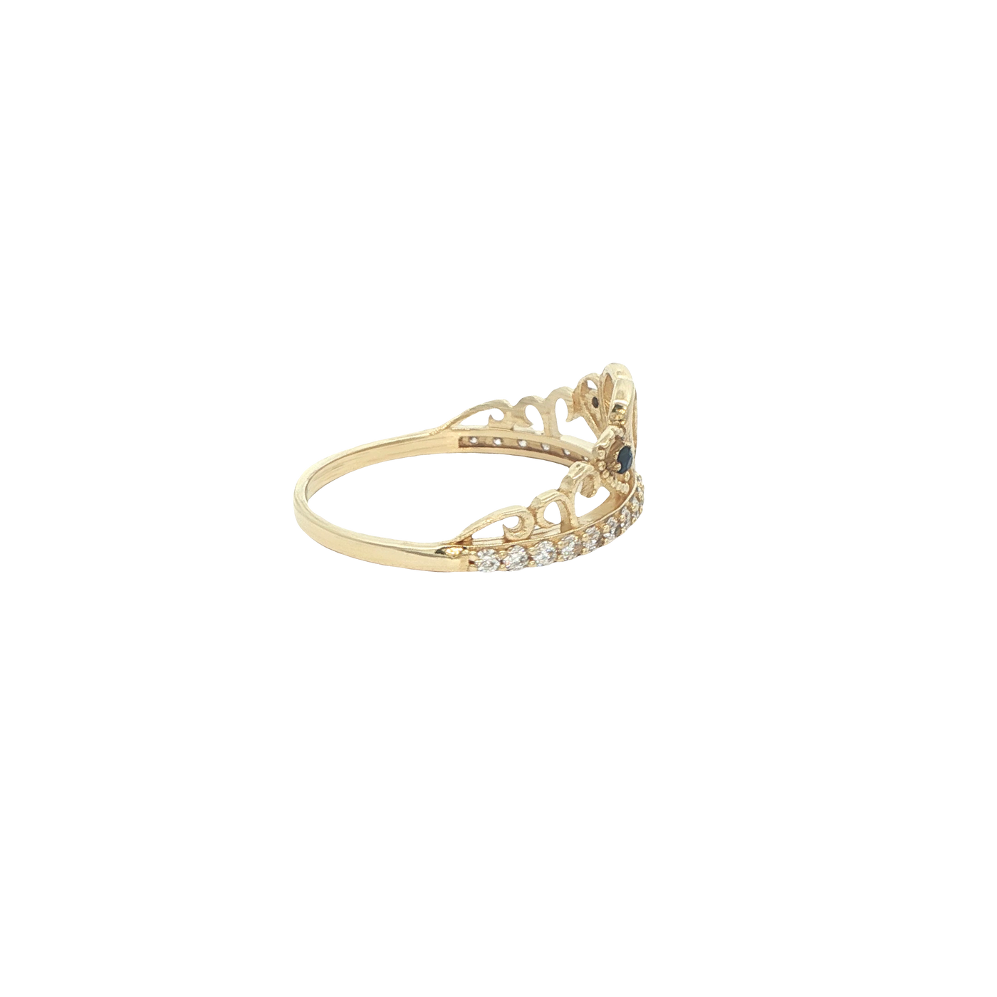 14 KARAT RING SIZE 7.5 WEIGHT: 1.9G : CZ QUINCE 15