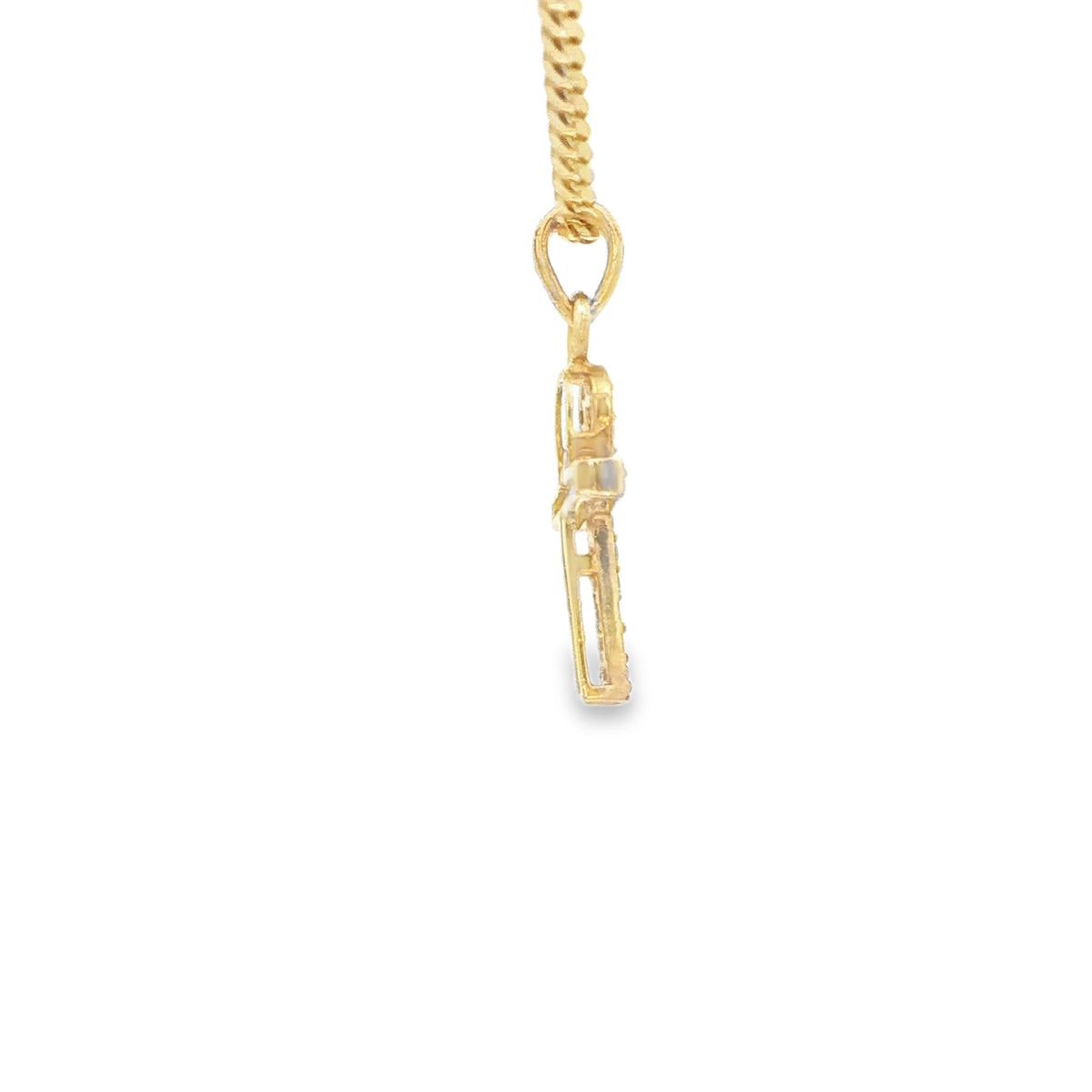14 KARAT CHARM  CZ ANKH