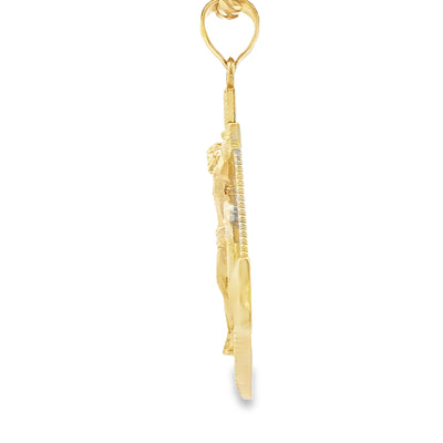 PENDANT 14KP 8.1G ANCHOR JESUS TEXTURED FINISH