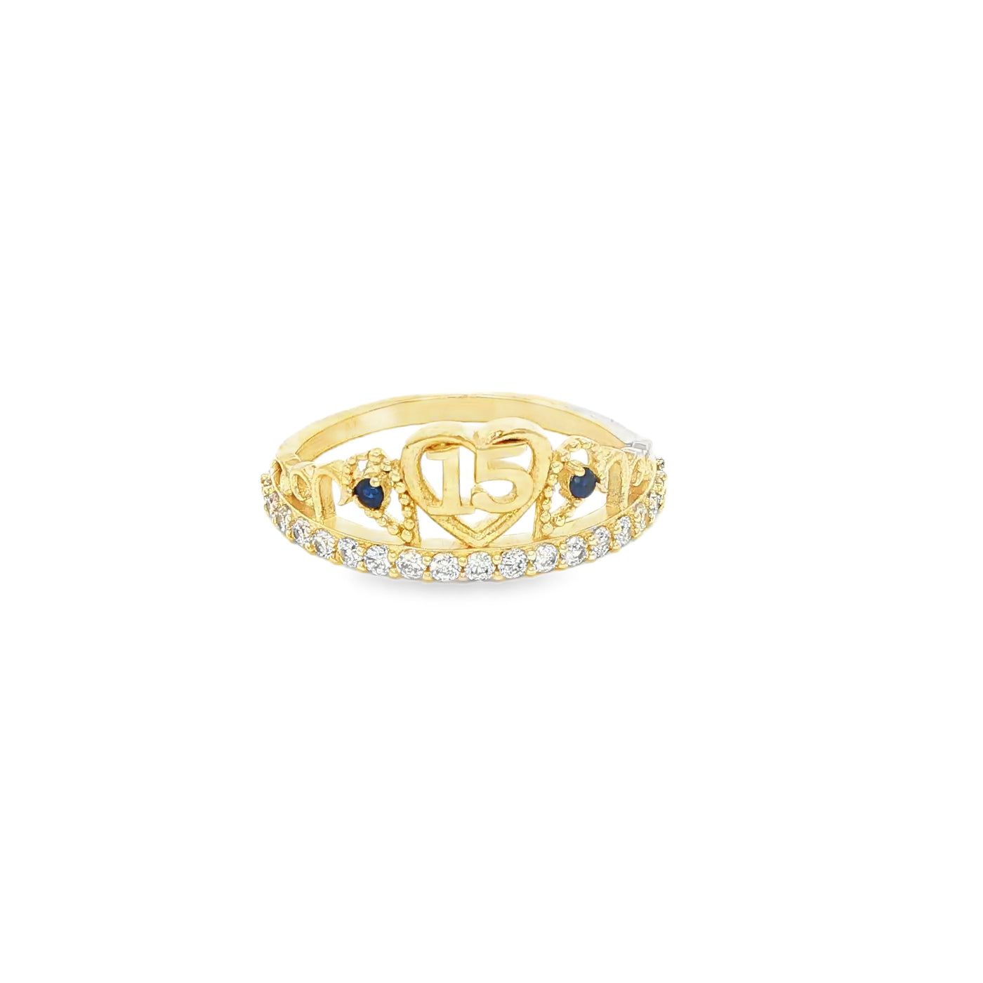 14 KARAT RING SIZE 7.5 WEIGHT: 2.0G : CZ QUINCE 15