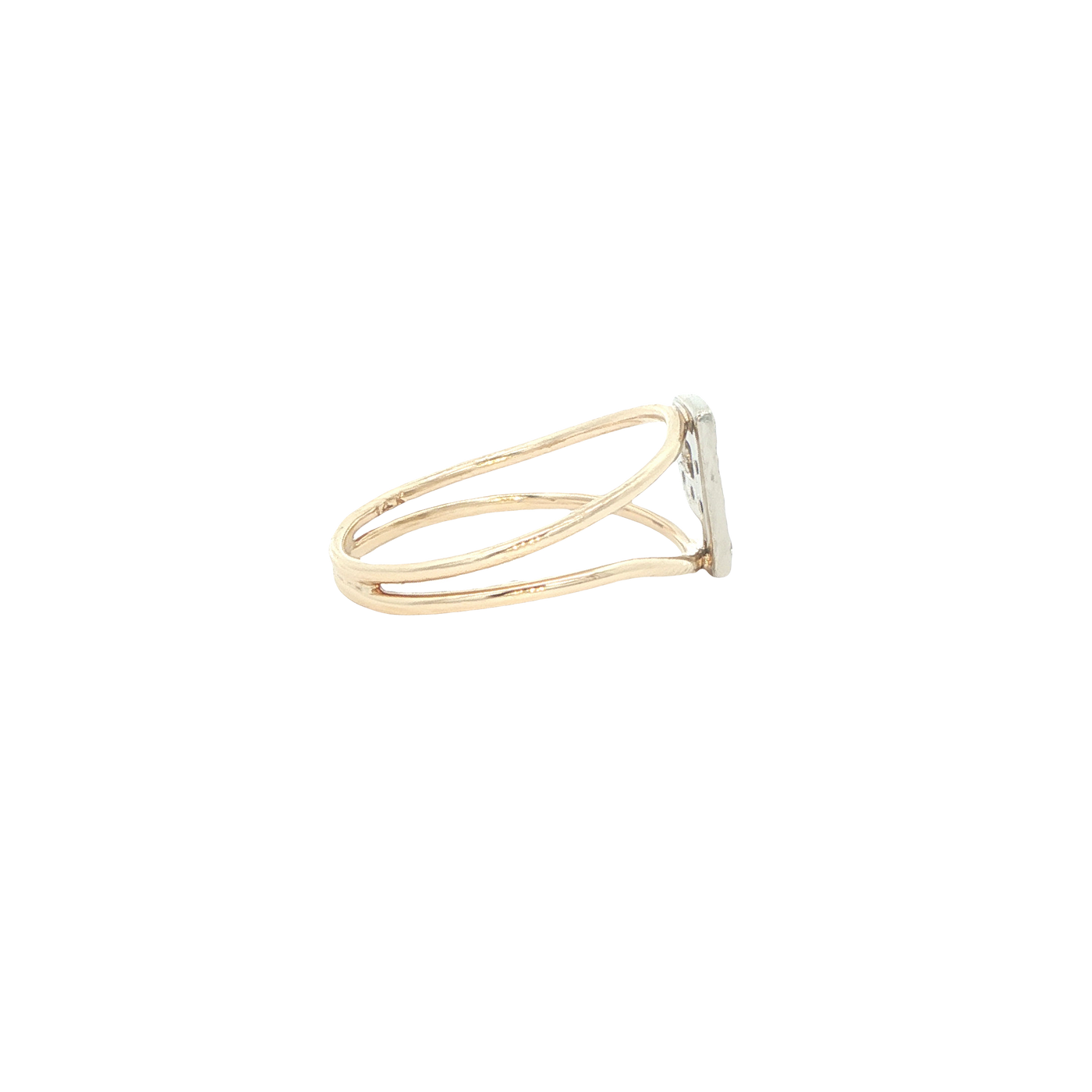 14 KARAT RING SIZE 5.25 WEIGHT: 1.5G : CZ LETTER P