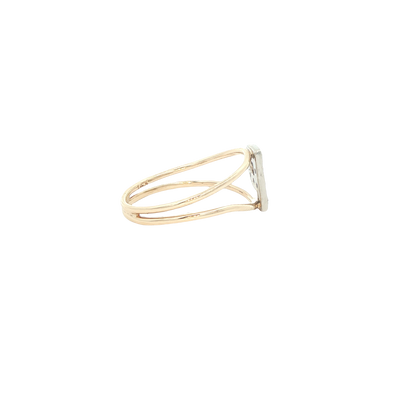 14 KARAT RING SIZE 5.25 WEIGHT: 1.5G : CZ LETTER P
