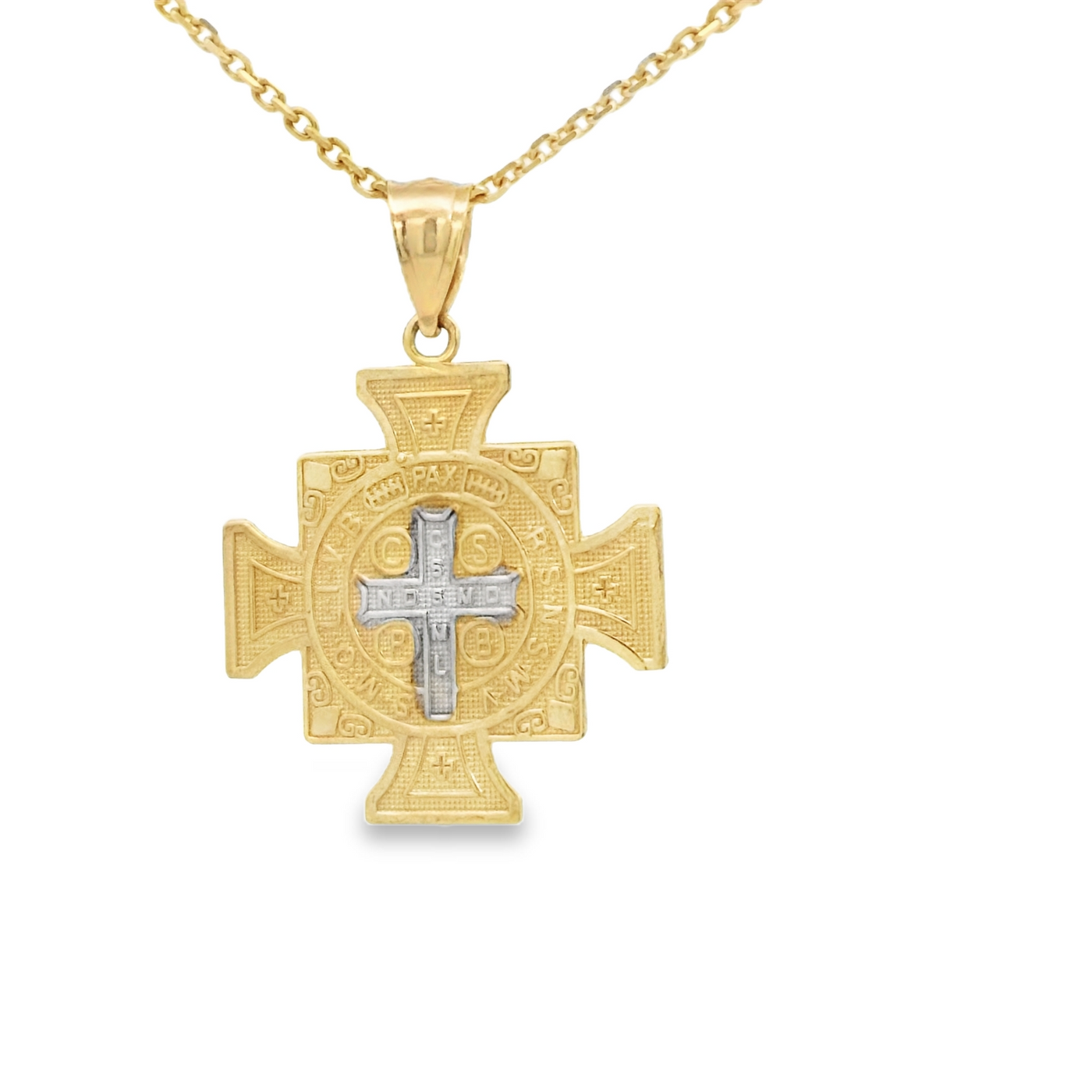 PENDENT14KP 1.9G SAINT SAINT BENEDICT CROSS MEDAL