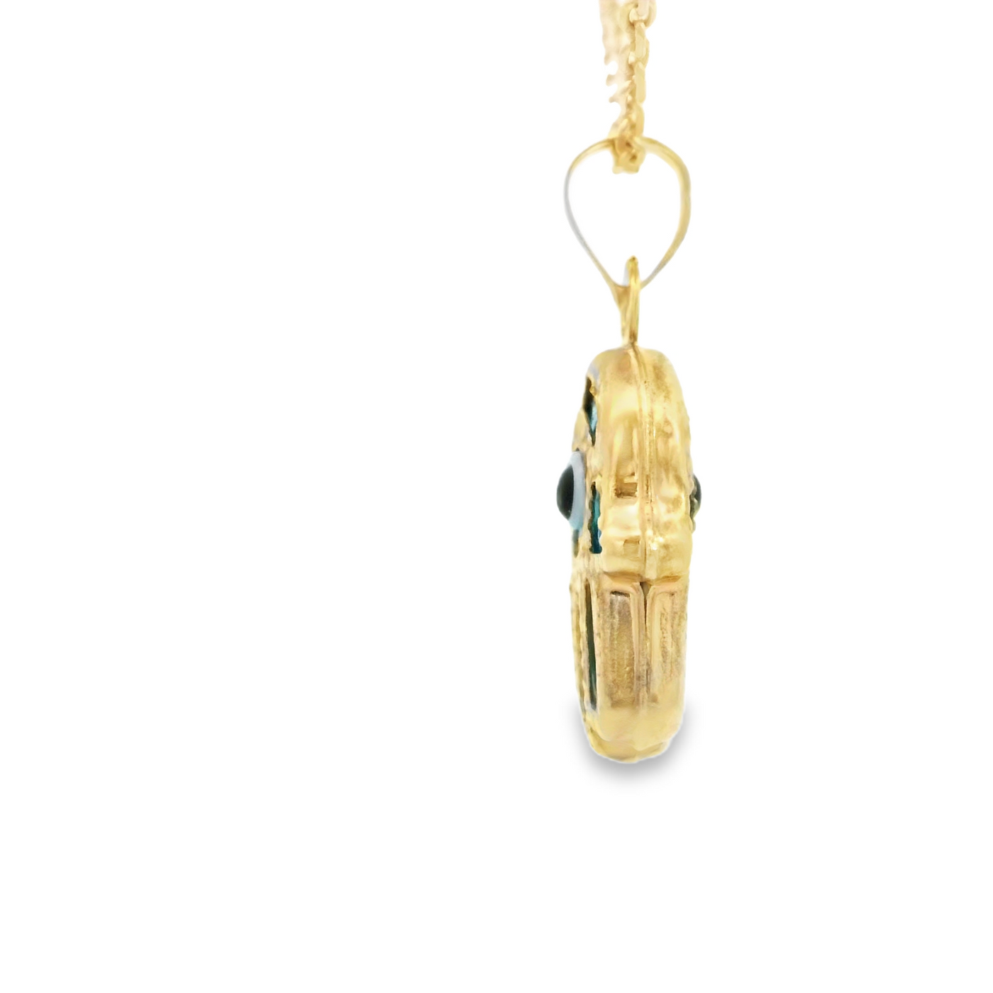 PENDANT 14K HANSMA EVIL BLUE MILIGRAIN