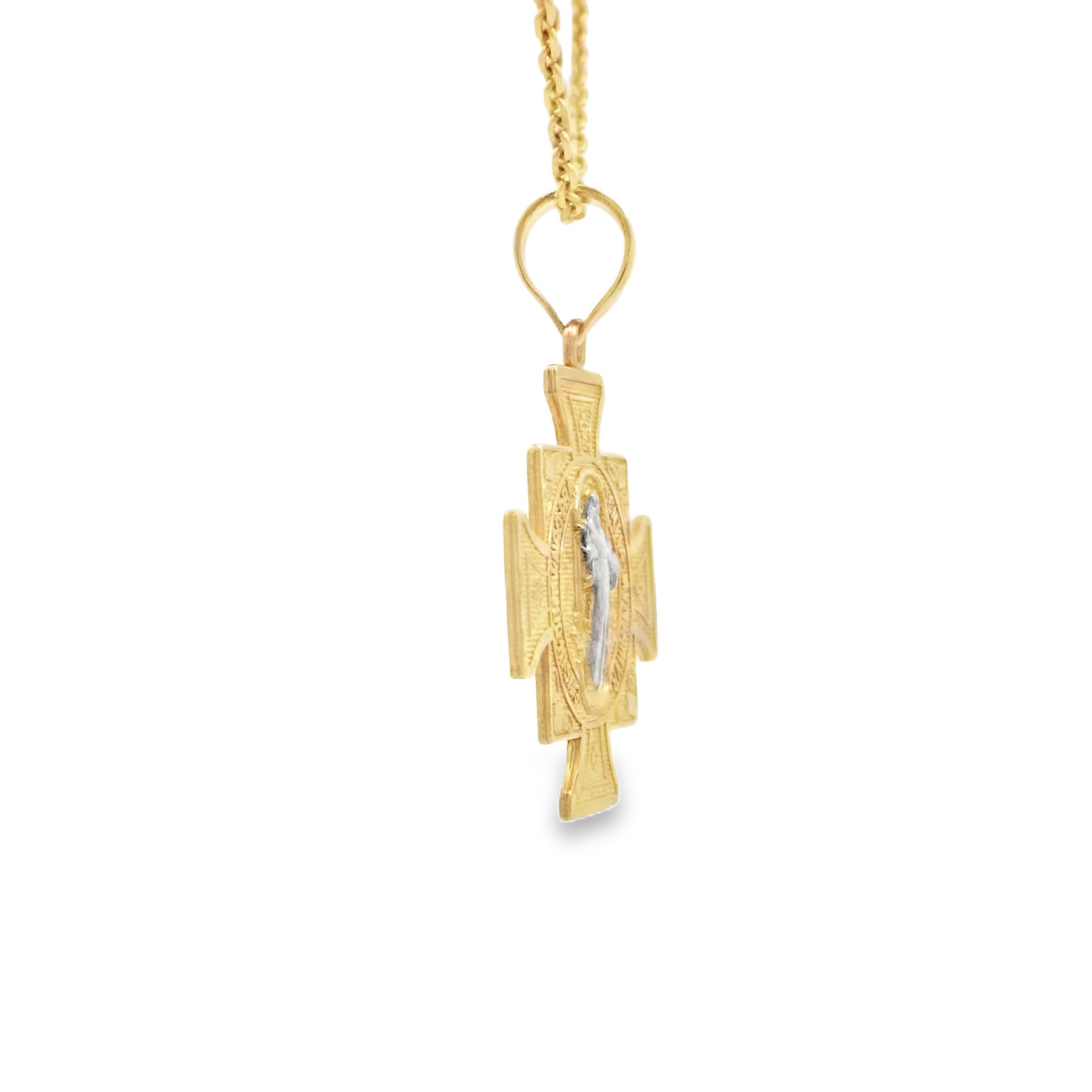 PENDENT14KP 1.9G SAINT SAINT BENEDICT CROSS MEDAL