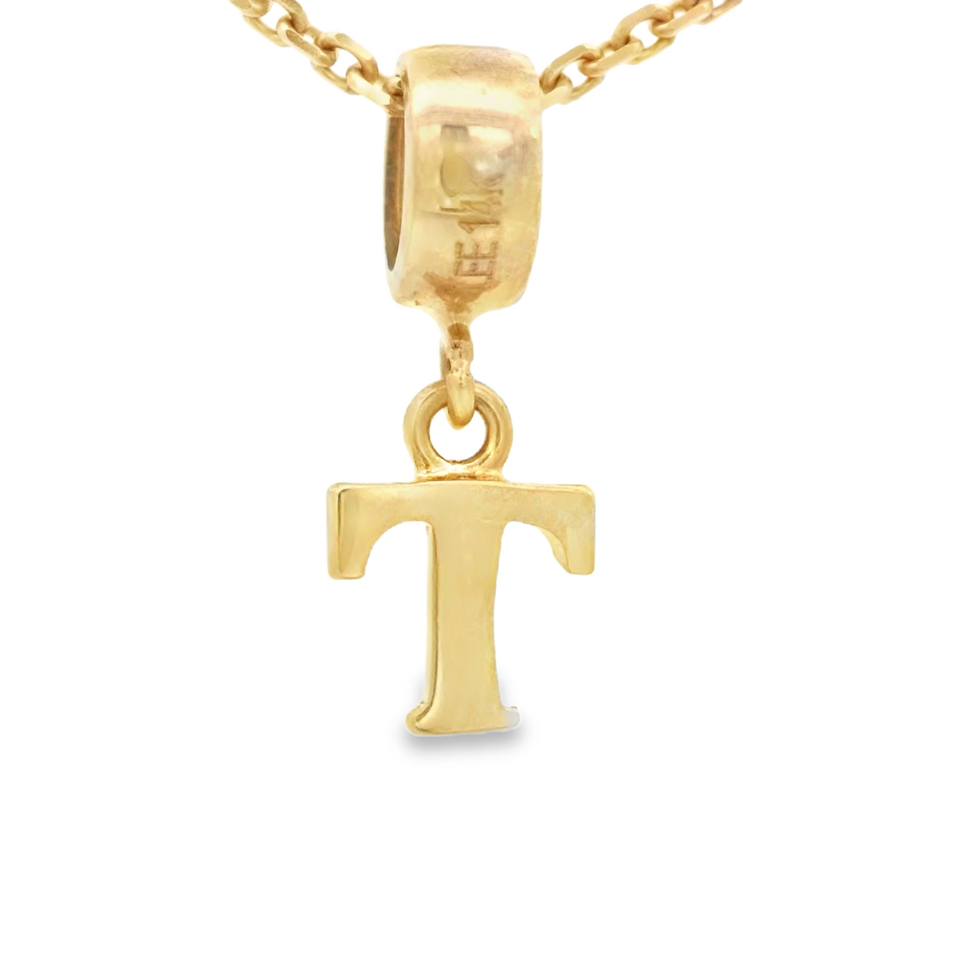 PENDANT 14K T Letter BailRing