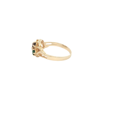14 KARAT RING SIZE 3.75 WEIGHT: 2.3G : CZ GREEN PU