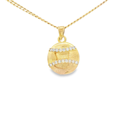 PENDANT 14K 2.6G BASEBALL CZ BASEBALL