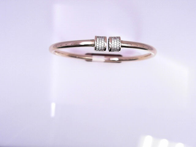 14KB 10.9G BANGLE CZ ENDS POLISH RING