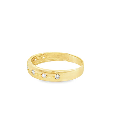 14 KARAT RING SIZE 10.5 WEIGHT: 1.9G : 4.1MM CZ 7