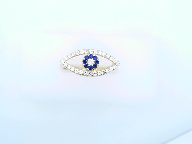 14KR 2.4G EVIL EYE #71/4 CZ BLUE EVIL EYE