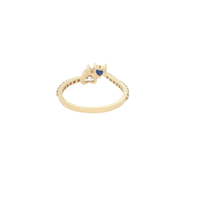 14 KARAT RING SIZE 7 WEIGHT: 1.9G : CZ DOUBLE HEAR