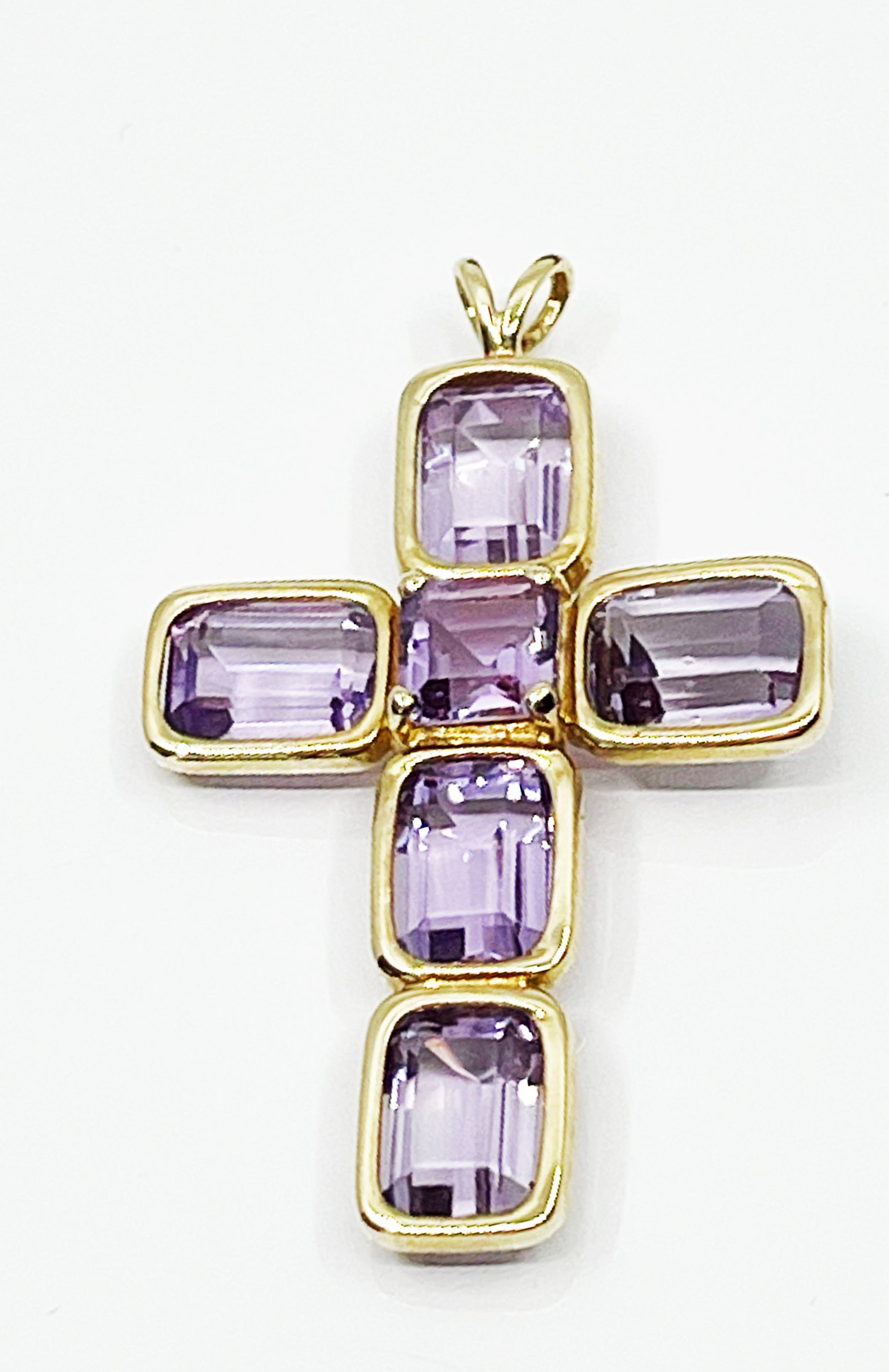 14K PENDANT 2.7G  CZ CROSS PURPLE