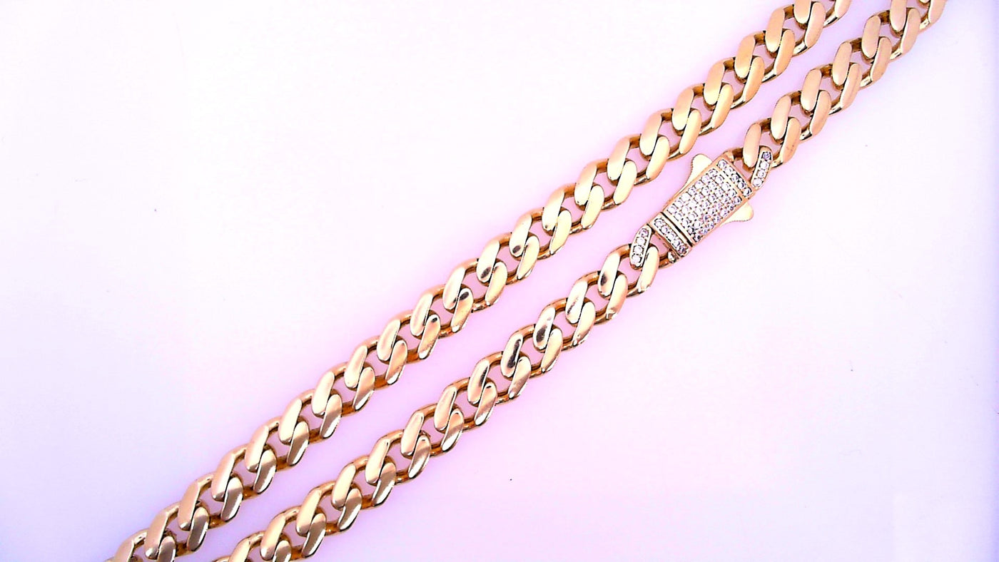 14 KARAT CZ MONOCO CHAIN LENGTH: 20 WEIGHT: 24.5 :
