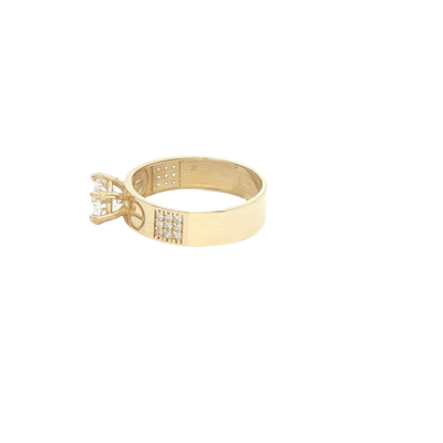 14 KARAT RING SIZE 7.5 WEIGHT: 2.8G : 5MM CZ SOLIT