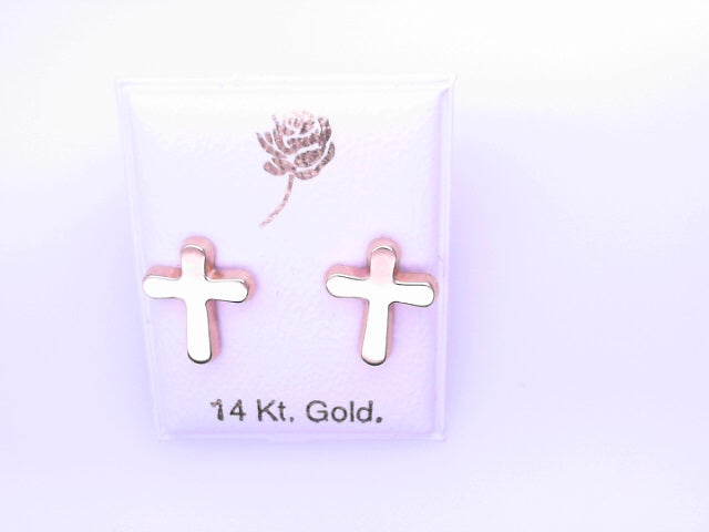 14 KARAT STUD EARRINGS WEIGHT: 0.8G : 5MM CZ CLEAR