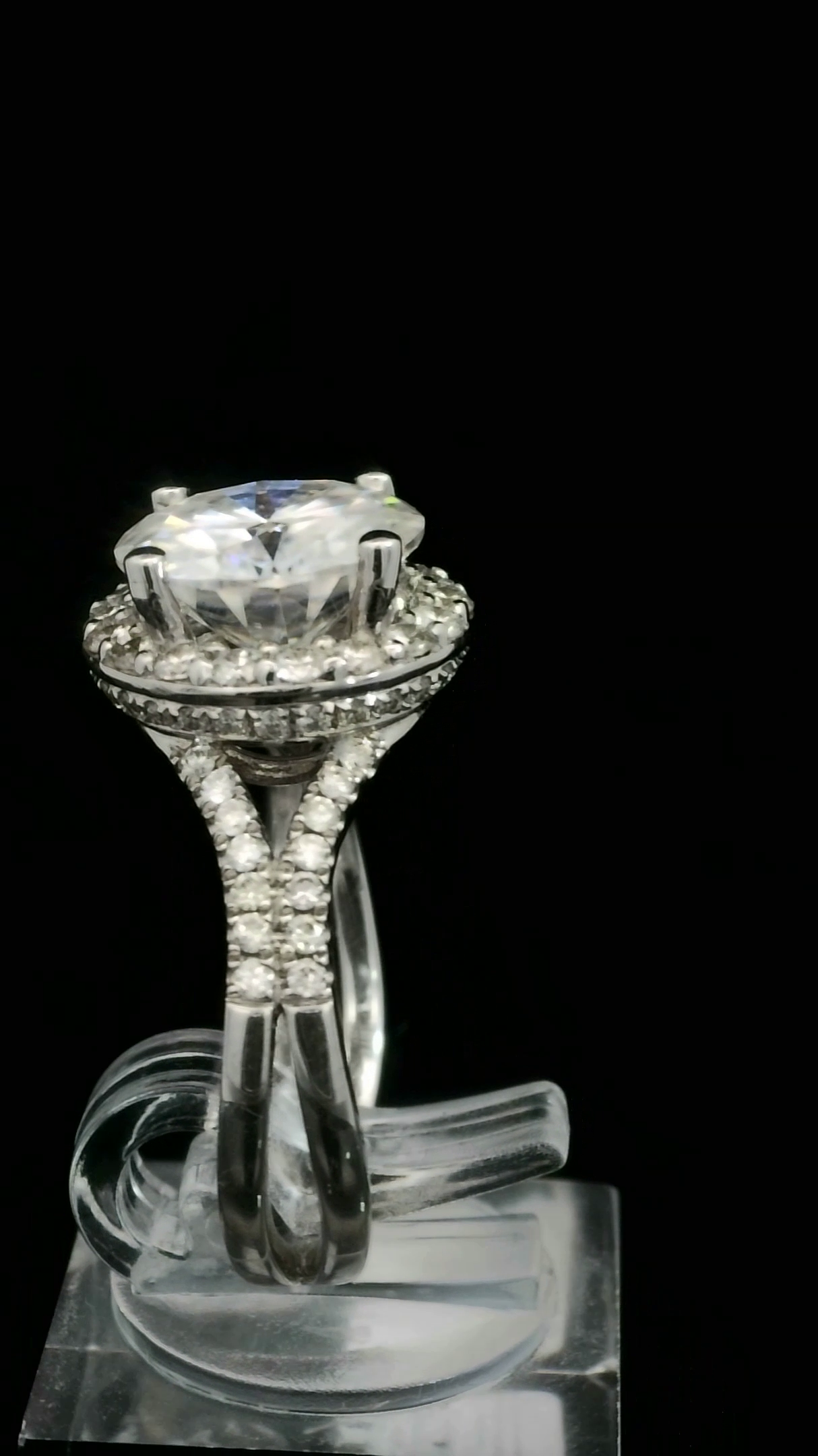 RING 14K 1ct Diamond Mount 3.00ct MOISSANITE cente