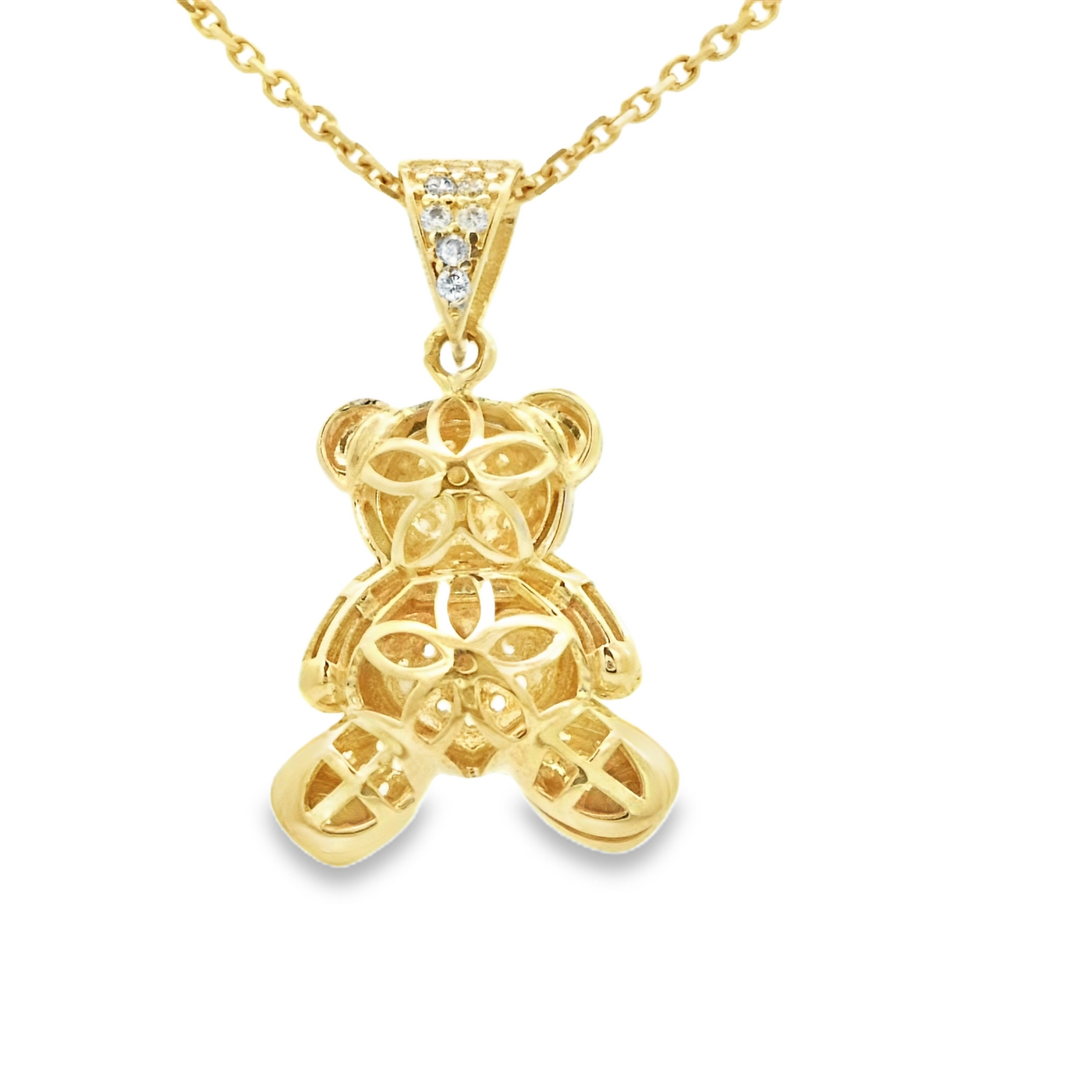14 KARAT CHARM LENGTH 18 WEIGHT: 3.3G : CZ TEDDY B