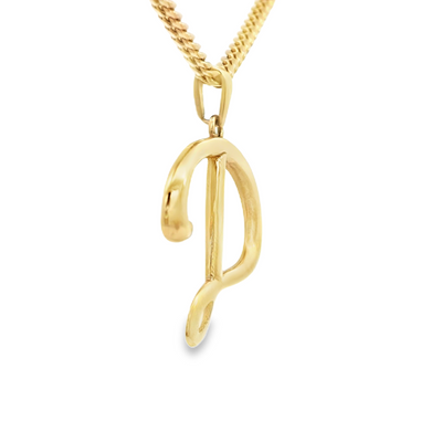 PENDANT 14K 2.6G LETTER D SCRIPT POLISHED