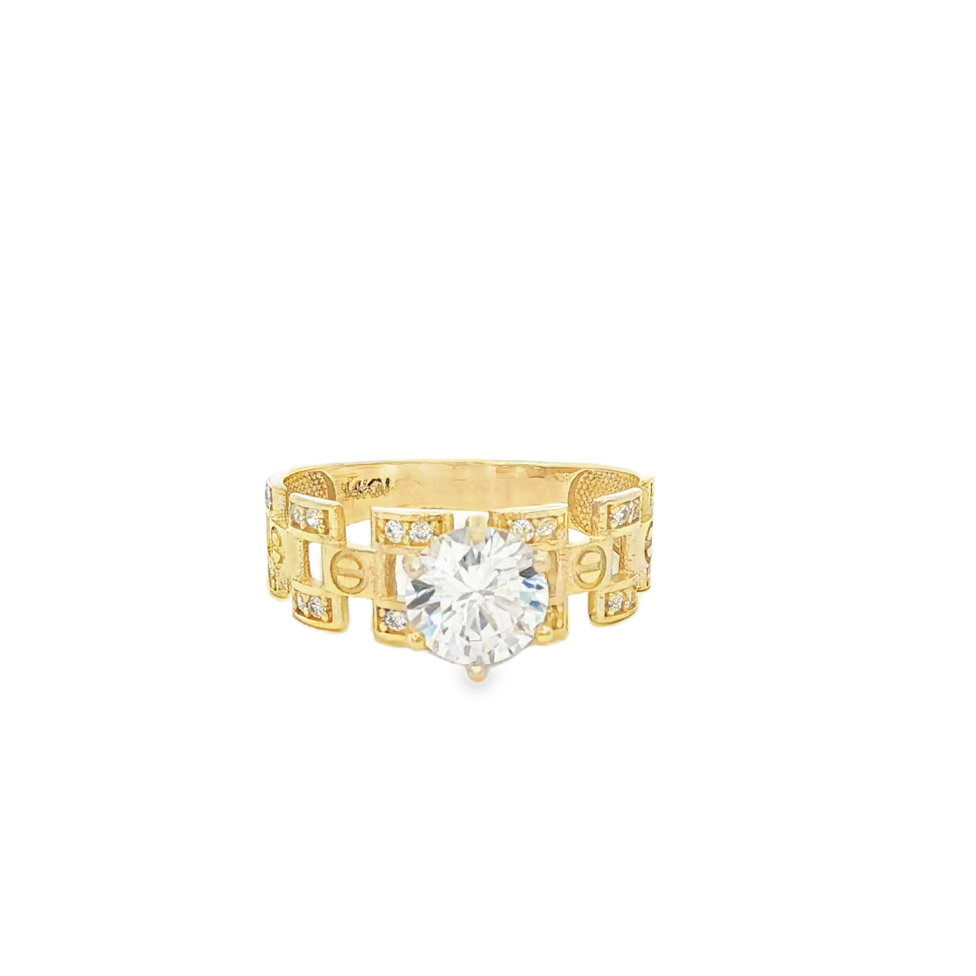 14 KARAT RING SIZE 7.25 WEIGHT: 2.6G : 5.9MM CZ SO