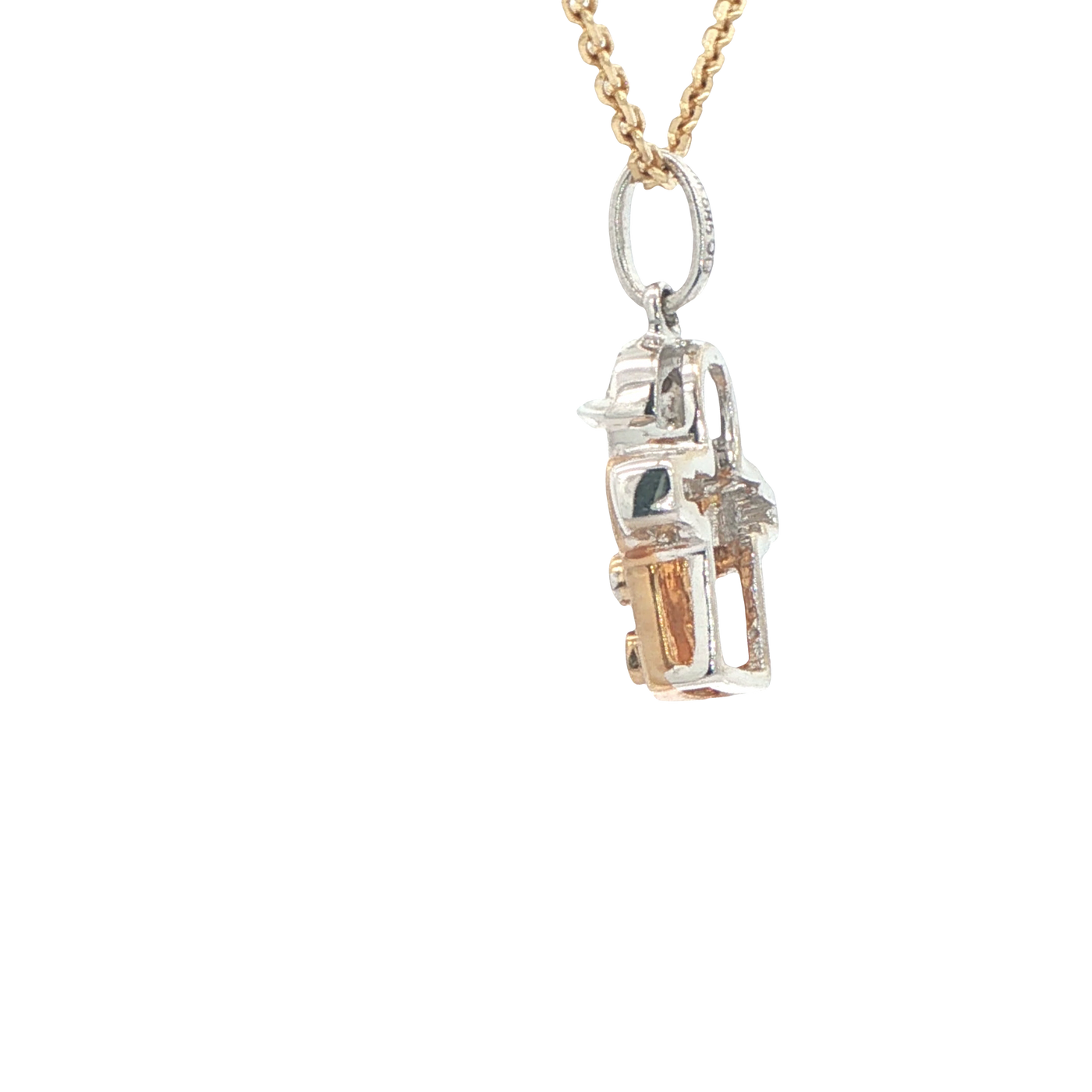 PENDANT 14KP CzBoy Y/W FANCY 2TONE