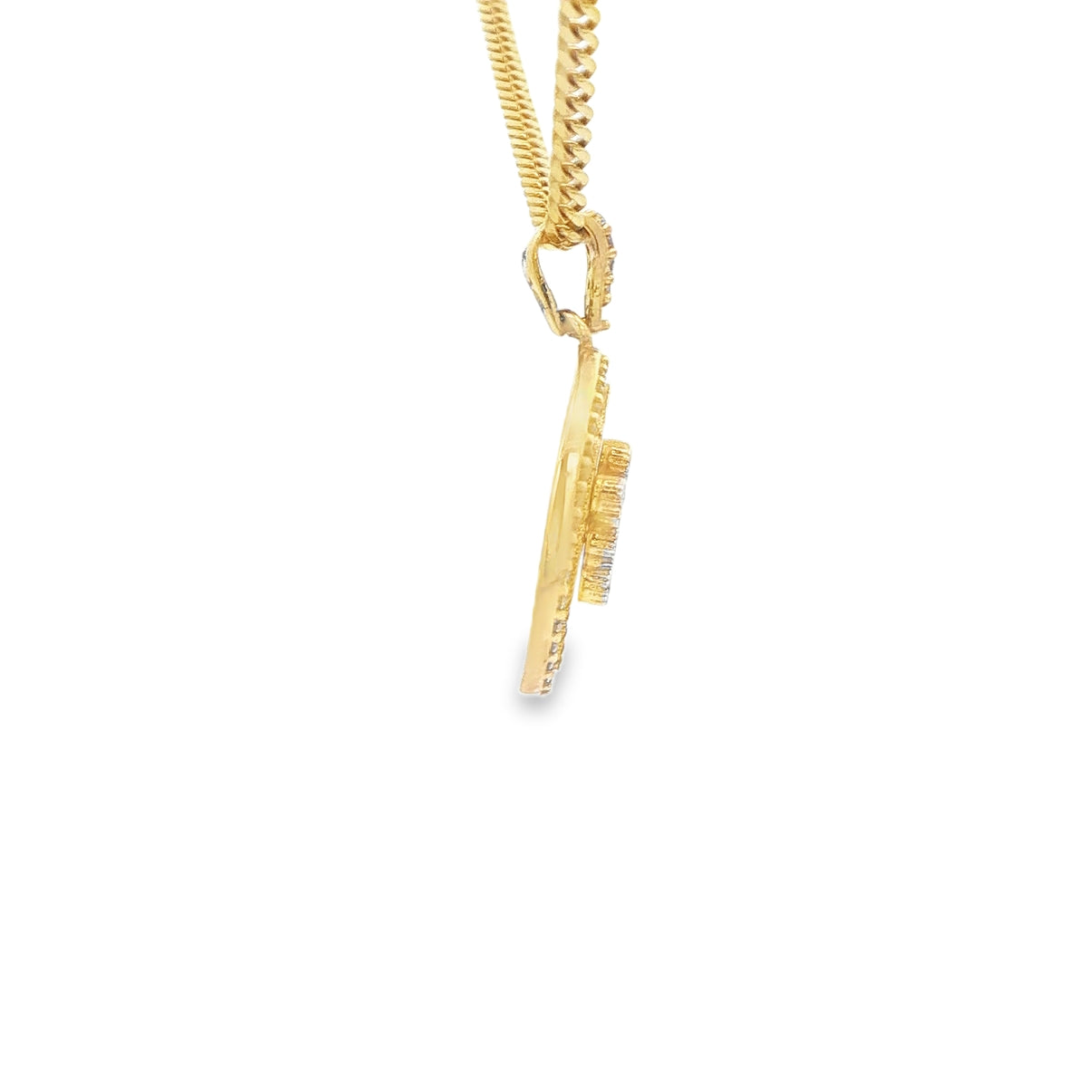 PENDANT 14K 2G CZ OVAL CROSS