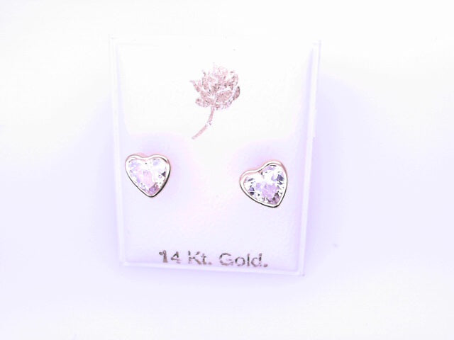 14 KARAT STUD EARRINGS WEIGHT: 0.8G : 5MM CZ CLEAR