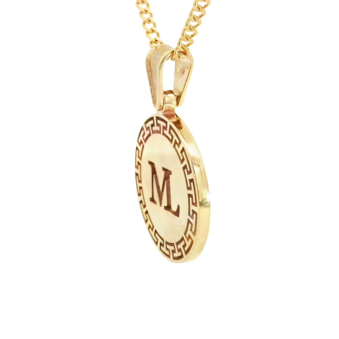 14K Gold Custom ML Pendant - Customizable Nameplate