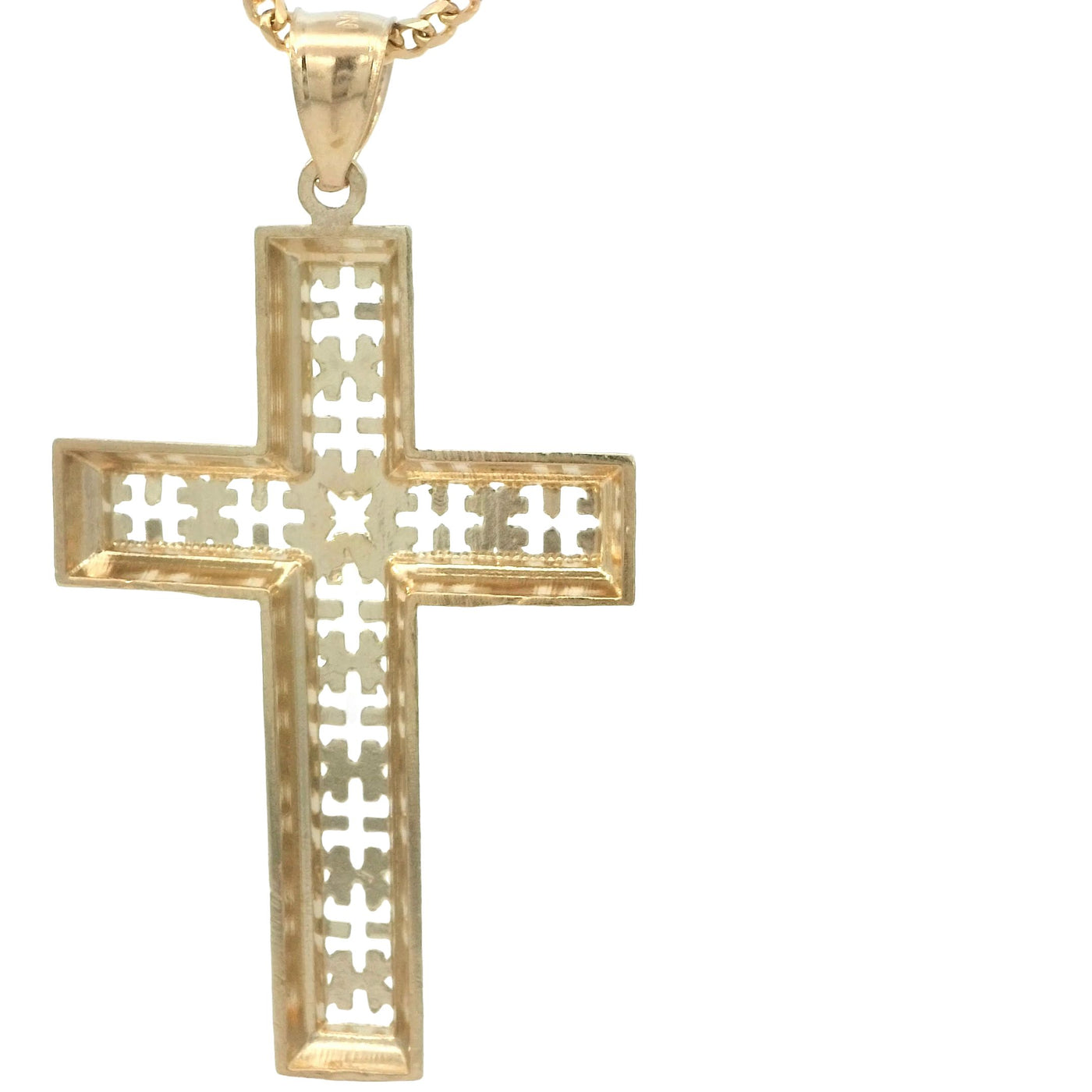 DIAMOND CUT PENDANT 14 KARAT WEIGHT: 3.7G CROSS