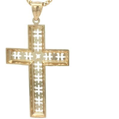 DIAMOND CUT PENDANT 14 KARAT WEIGHT: 3.7G CROSS