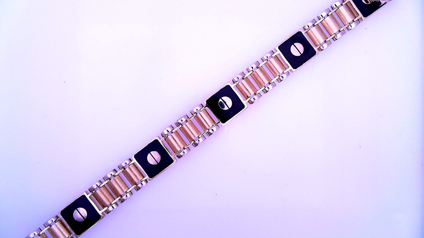 14 KARAT BRACELET LENGTH 8.25 WEIGHT: 26.8 : 9.7MM