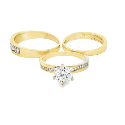 14 KARAT RING SIZE 9.5 WEIGHT: 3.1G : 4.6MM CZ HAL