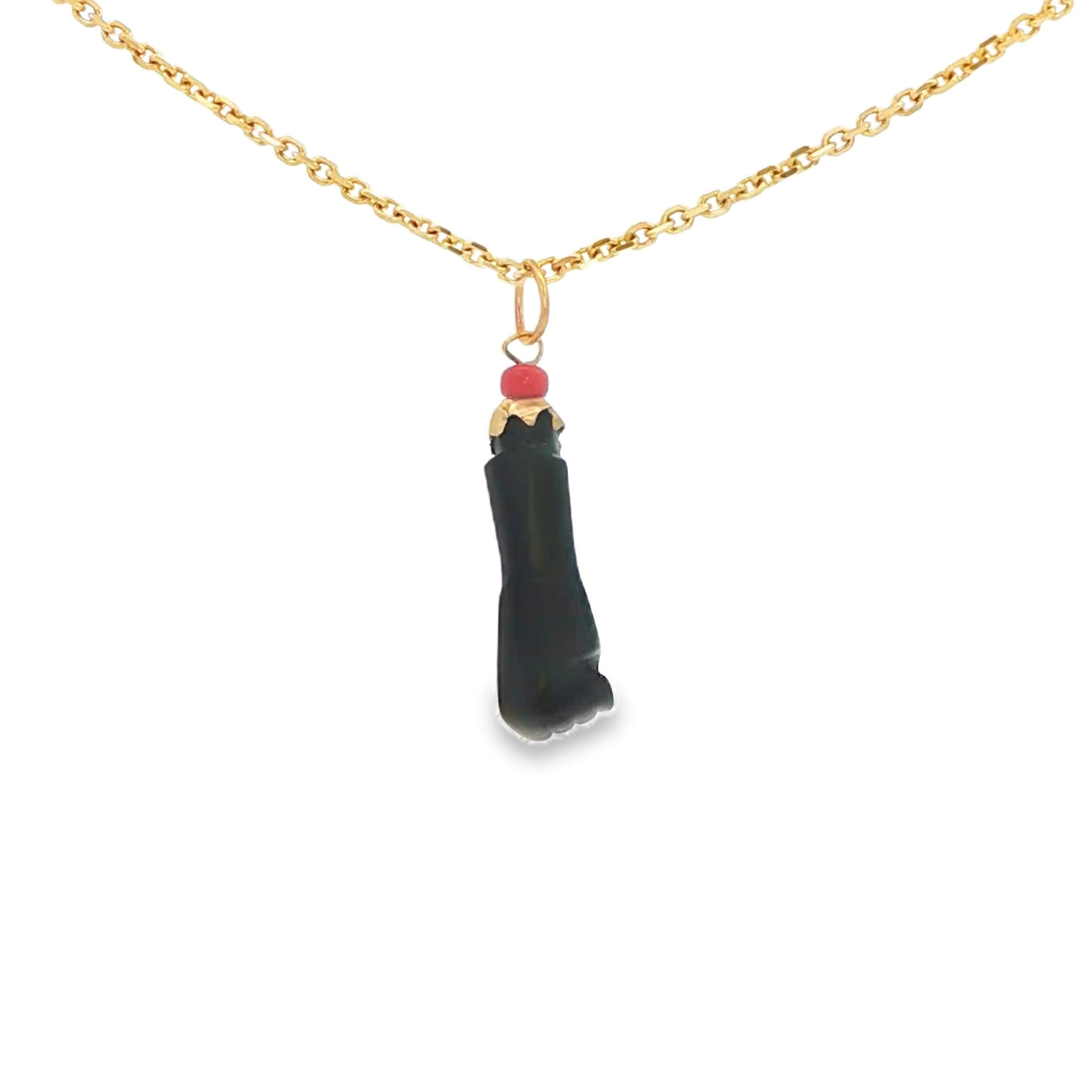 14K Azabache Hand Coral Red 16mm