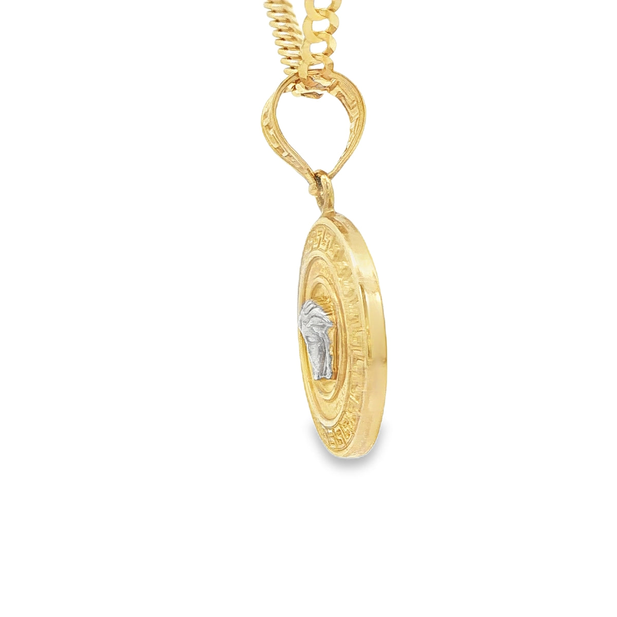 PENDANT 14KP 2.3G MEDUSA 2TONE VERSACE MEDUSA ROUN