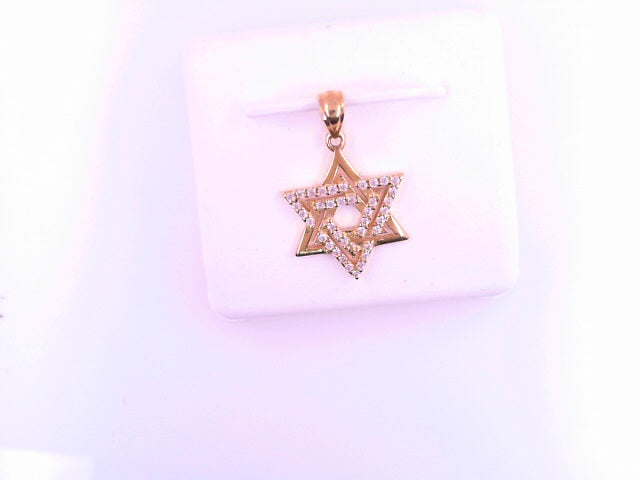 PENDANT 14K 1.1G STAR CZ STAR OF DAVID