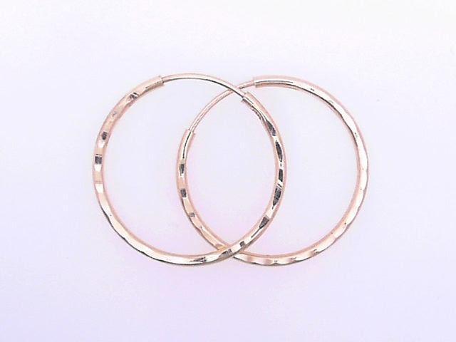 EARRINGS 14 KARAT DIAMOND CUT SMALL HOOP EARRINGS