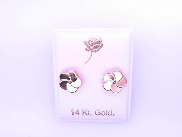 14 KARAT STUD EARRINGS WEIGHT: 0.8G : 5MM CZ CLEAR