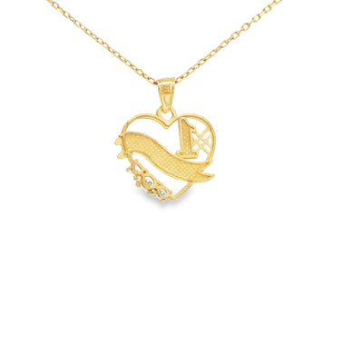 PENDANT 14K Grandma #1 CzHeart 2TONE