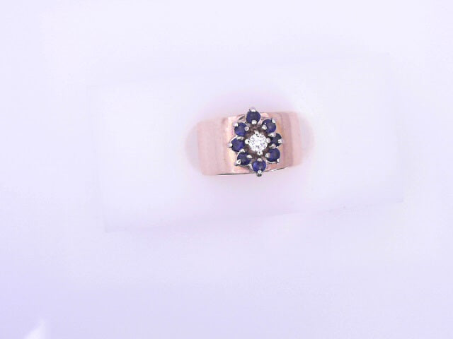14 KARAT SIZE 4.5 WEIGHT: 4.7G : NATURAL SPAHIRE &