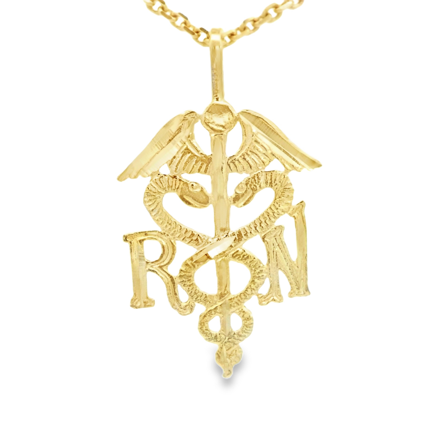 PENDANT 14KP Medical R N Eagle Snake
