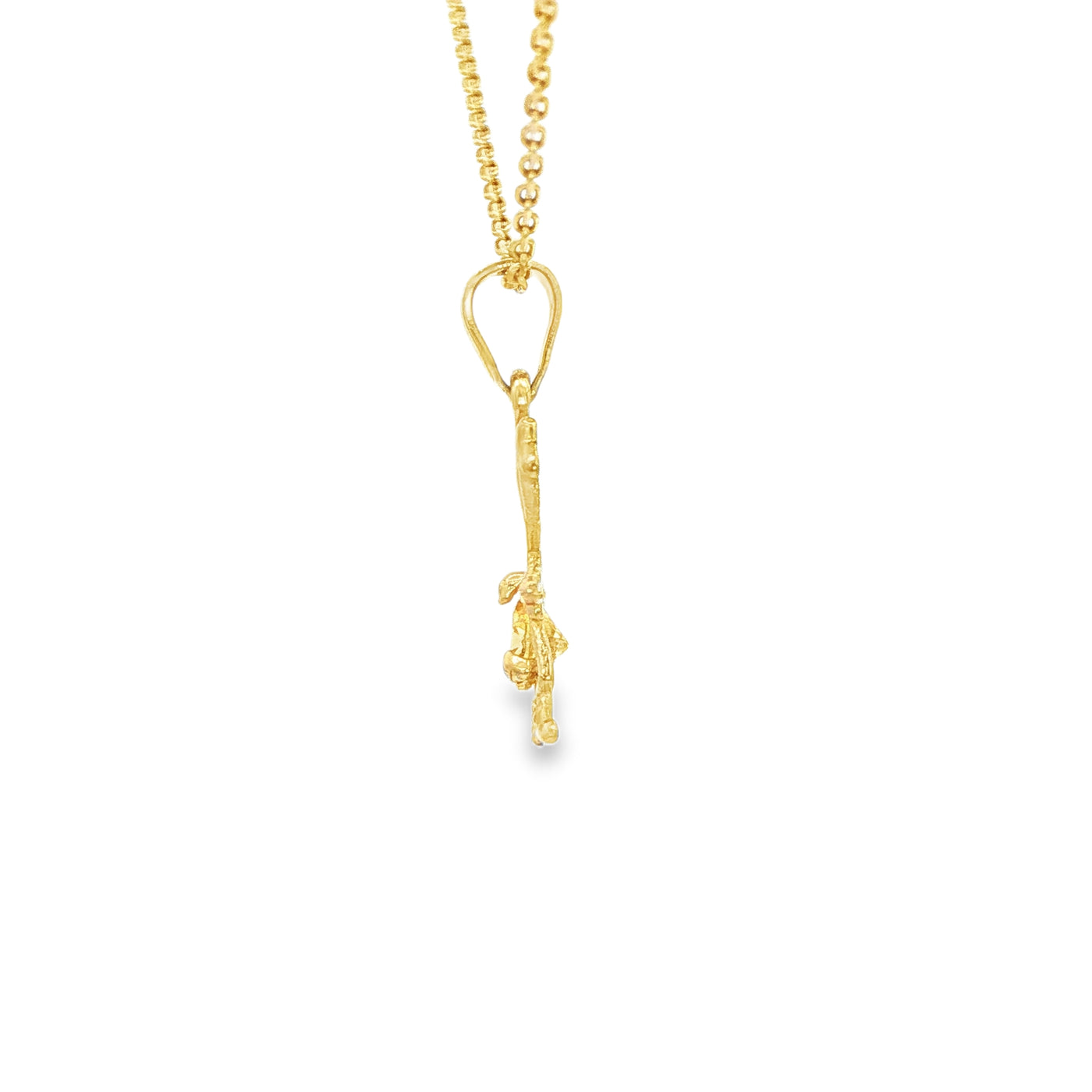 PENDANT 14KP GIRL CZ YELLO BELLY GIRL