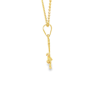 PENDANT 14KP GIRL CZ YELLO BELLY GIRL
