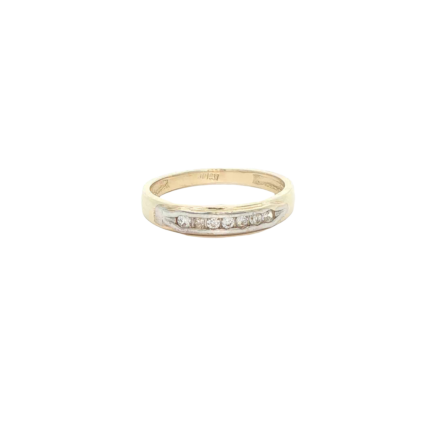 14 KARAT RING SIZE 7 WEIGHT: 2.1G : 3.4MM CZ SINGL