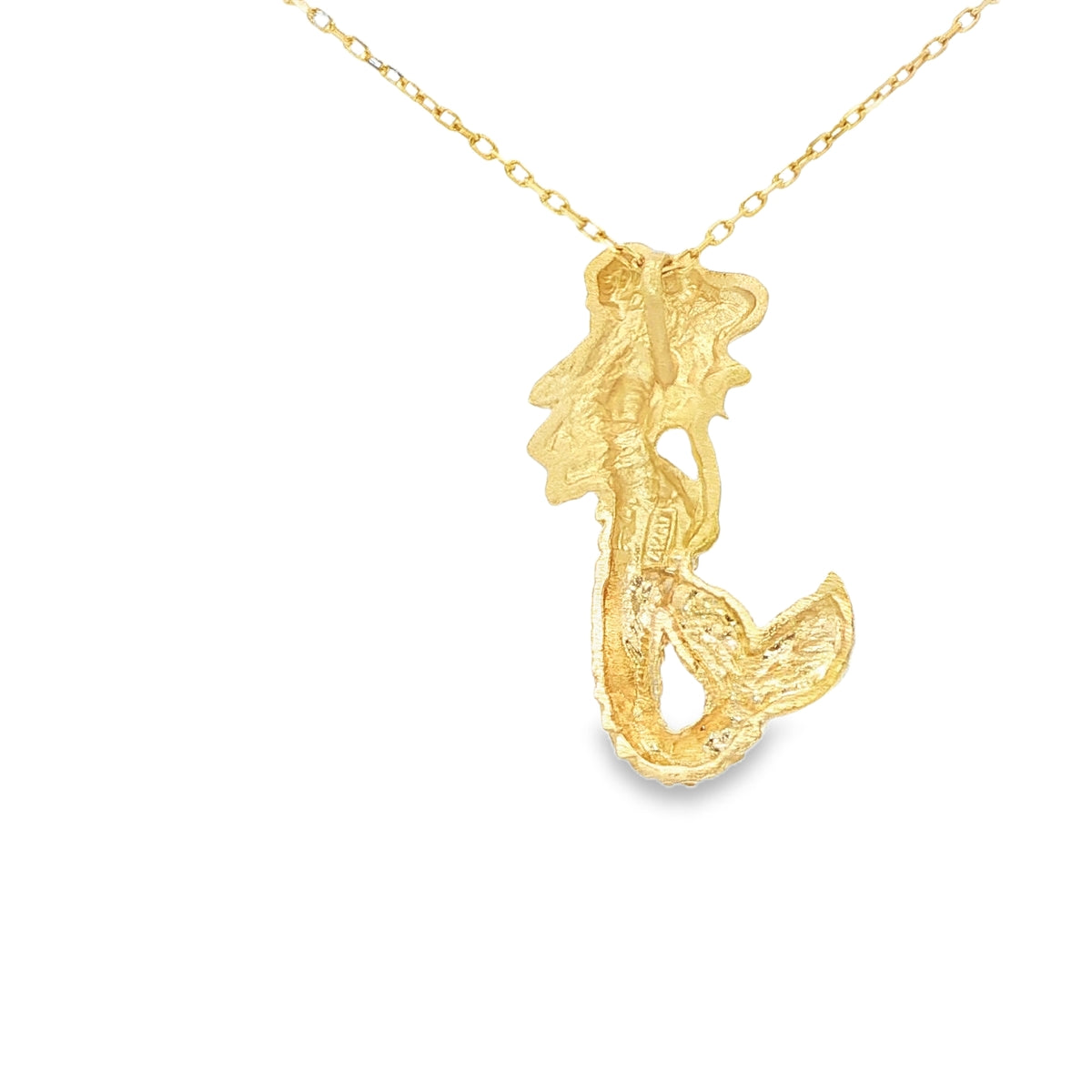 PENDANT 14K 3.2G MERMAID SATIN FINISH BEADED BODY