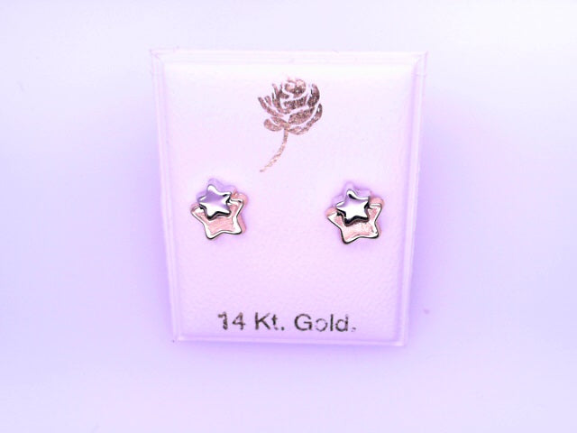14 KARAT STUD EARRINGS WEIGHT: 0.7G : 5MM CZ CLEAR