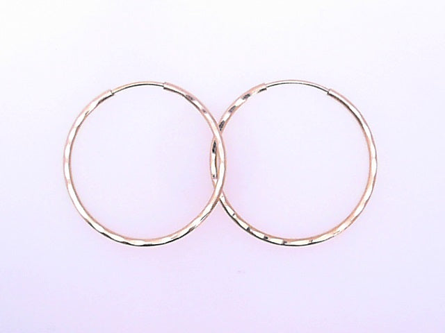 EARRINGS 14 KARAT DIAMOND CUT SMALL HOOP EARRINGS