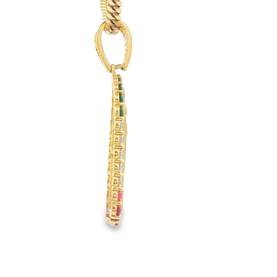14KP 7.7G SAINT CZ ST JUDE PLAQUE MULT COLOR