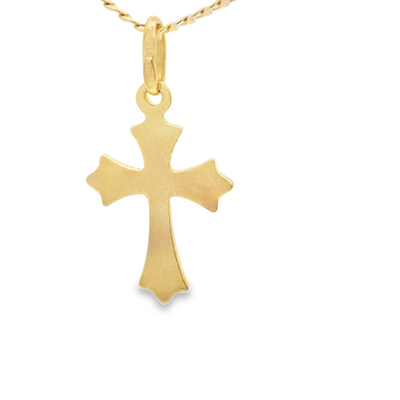 18 KARAT CHARM CROSS VICTORIAN FLARED